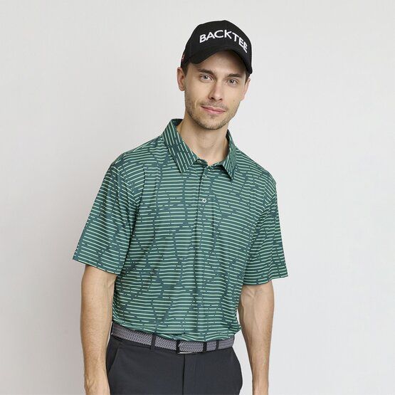 Backtee Mens Eagle Halbarm Polo dunkelgrün von Backtee