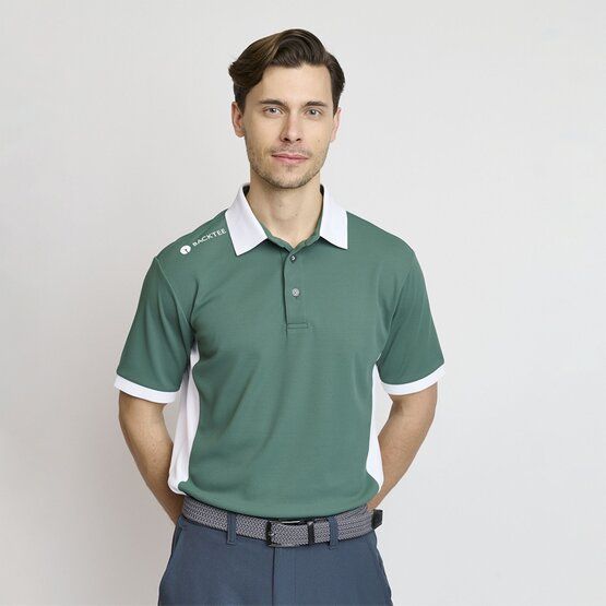 Backtee Mens Hole-in-one Halbarm Polo dunkelgrün von Backtee