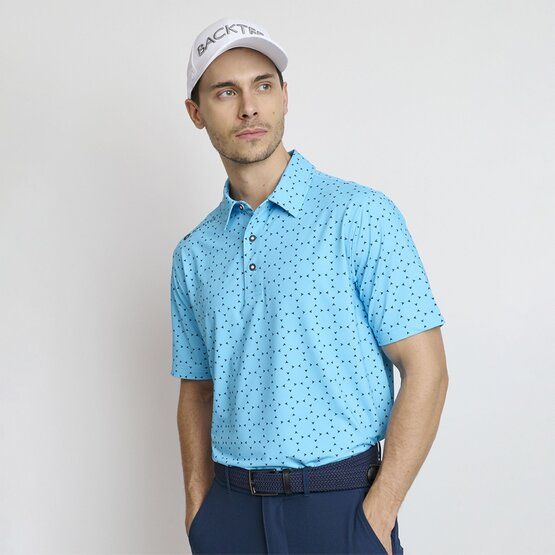 Backtee Mens Icon Halbarm Polo blau von Backtee