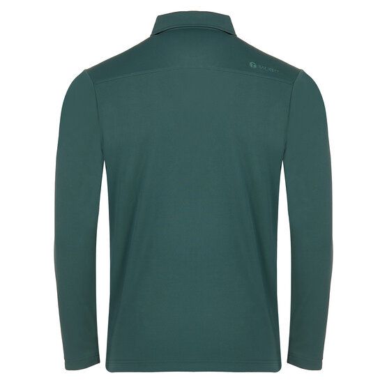 Backtee Mens Performance Langarm Polo dunkelgrün von Backtee