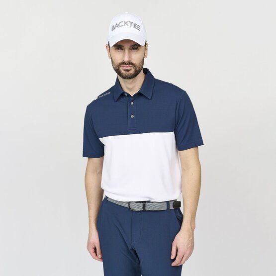 Backtee Mens Tour Halbarm Polo blau von Backtee