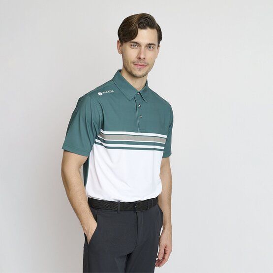 Backtee Mens Vertical Halbarm Polo dunkelgrün von Backtee
