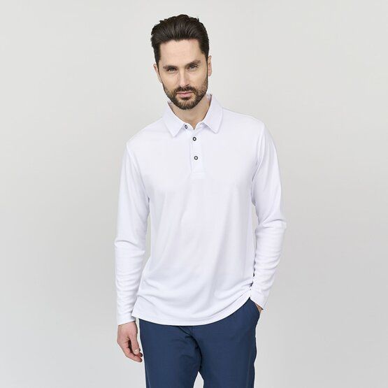 Backtee Performance Langarm Polo weiß von Backtee