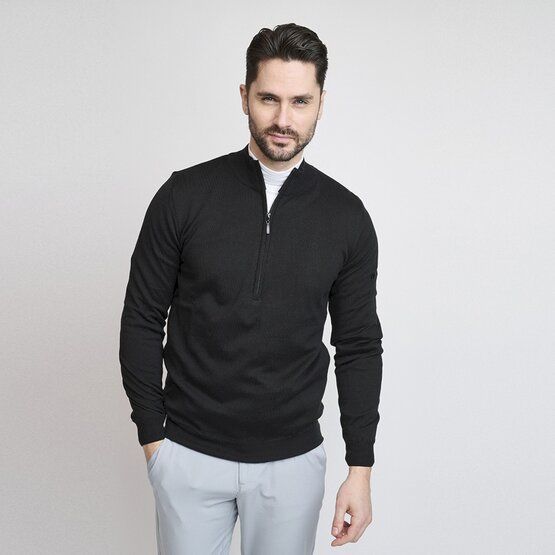 Backtee Windbreaker Sweater Windstopp Strick schwarz von Backtee