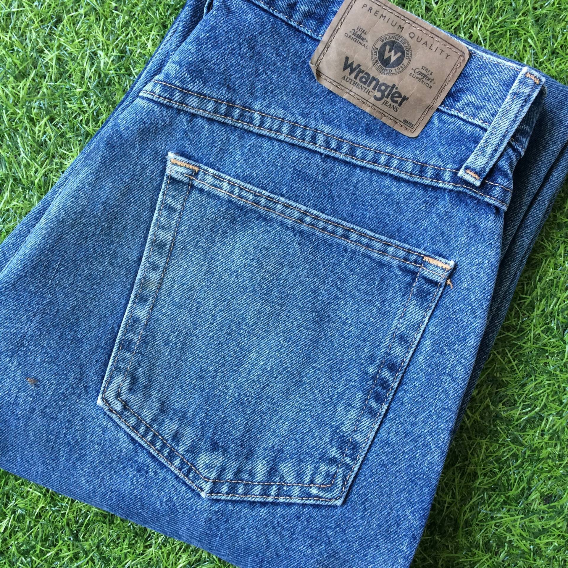 Gr. 30 Vintage 90Er Wrangler Jeans Comfort Superior Western Distressed Light Wash Made in Mexico W30 L29 von BackyardFashion