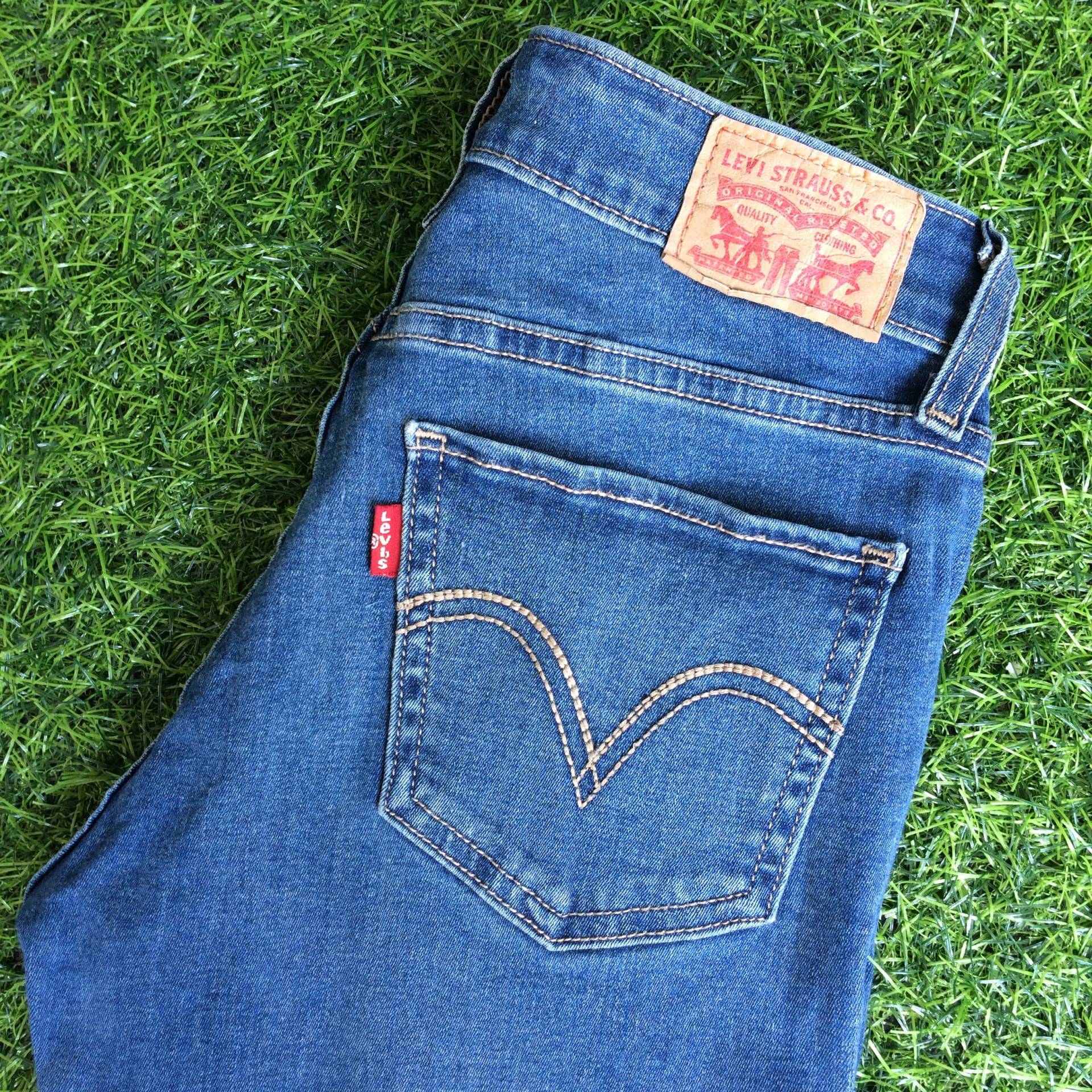 Größe 24 Vintage Levis 535 Jeans Kleine Taille W24 L29 Medium Wash Petite Stretch Denim Super Skinny 24" von BackyardFashion