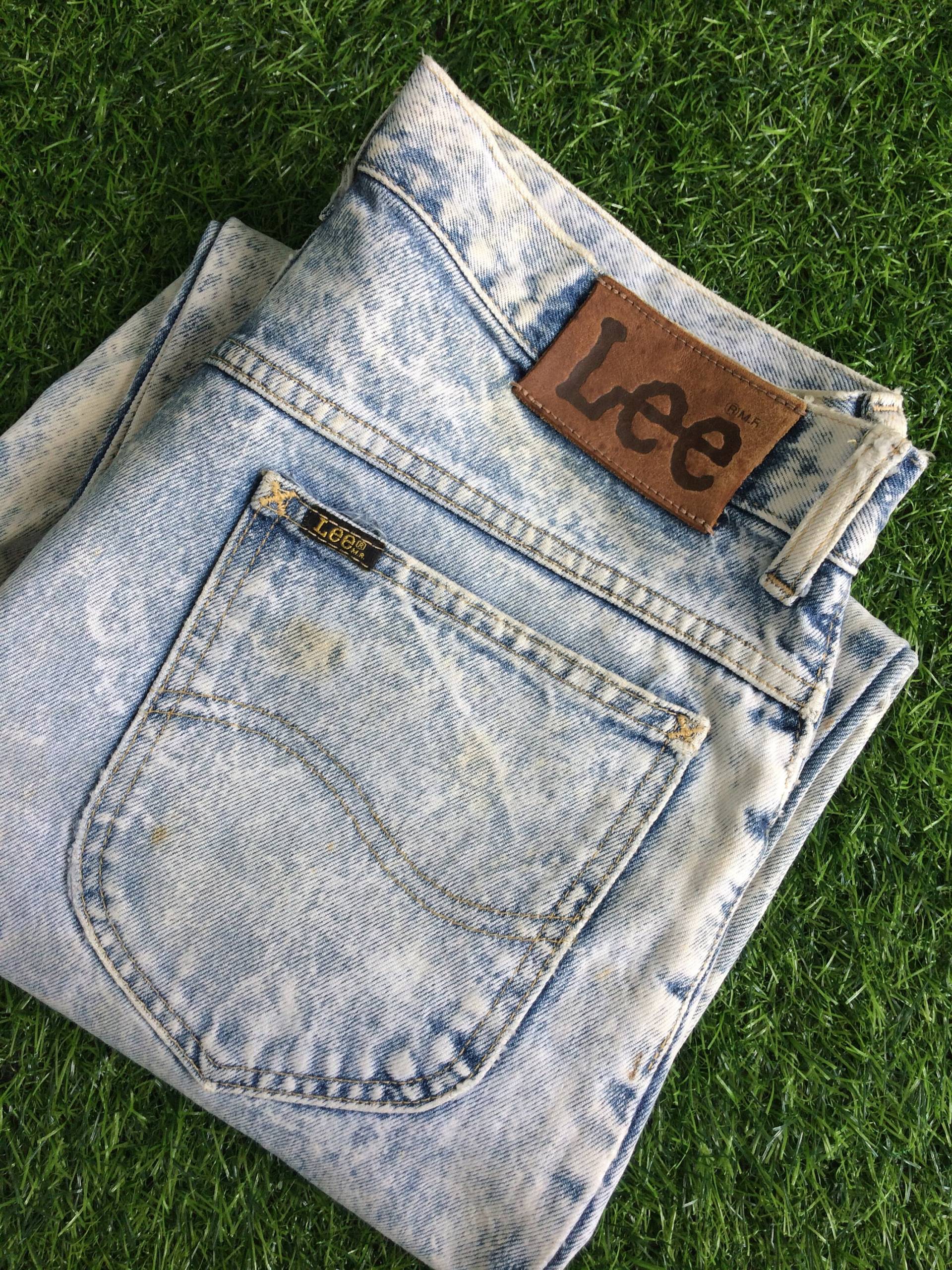 Größe 30 Lee Riders Acid Wash Hoch Taillierte Jeans 90Er Jahre Vintage Denim Slim Tapered Leg Mom - Medium, 30" von BackyardFashion