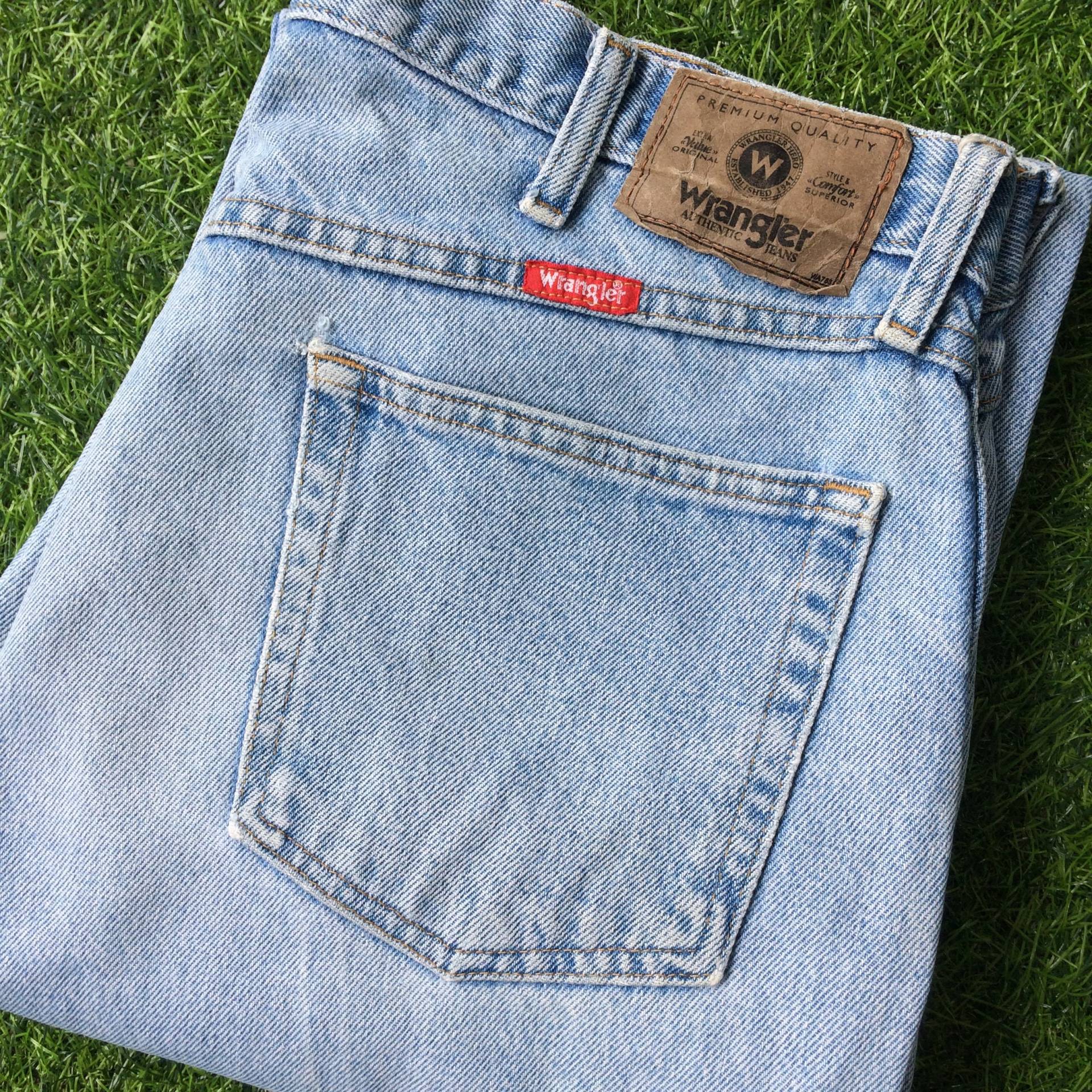 W35 L30 Vintage 90Er Wrangler Comfort Superior Distressed Jeans Light Wash Verblasst Rodeo Reiter Western Jeans. 35 X 30 von BackyardFashion