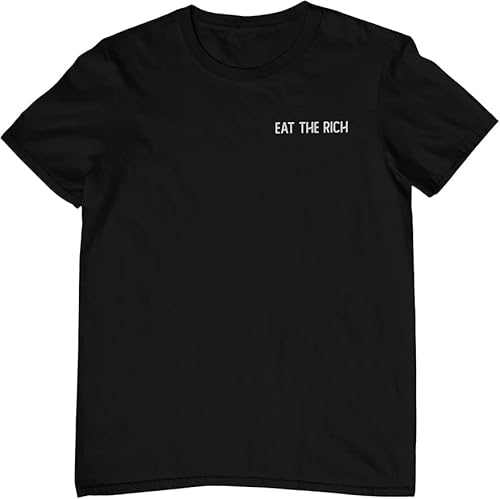 Bad Attitudes - Eat The Rich Antikapitalist T-Shirt - Motiv gestickt - Besticktes Antikapitalismus Sozialismus Outfit aus 100% nachhaltiger Baumwolle (as3, Alpha, xx_l, Regular, Regular) von Bad Attitudes