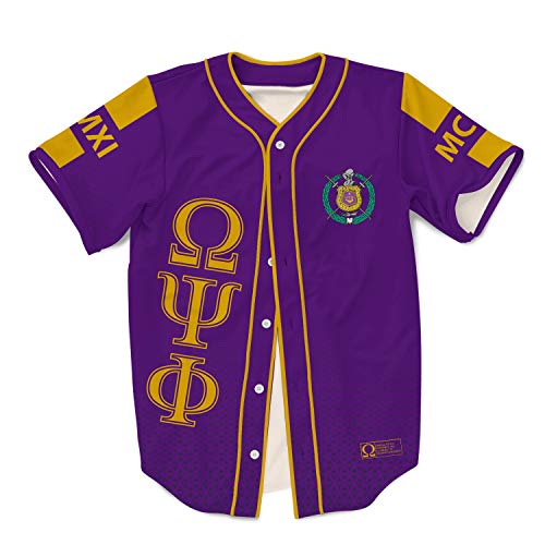 BBGreek Omega Psi Phi Brüderlichkeit Utensilien – Baseball-Trikot-Kollektion – offizieller Verkäufer, Fietts, 5X-Groß von Bad Bananas