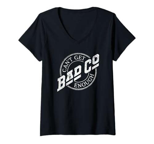 Damen Bad Company kann Nicht genug vom Circle-Logo bekommen T-Shirt mit V-Ausschnitt Damen Bad Company kann Nicht genug vom Circle-Logo bekommen T-Shirt mit V-Ausschnitt von Bad Company