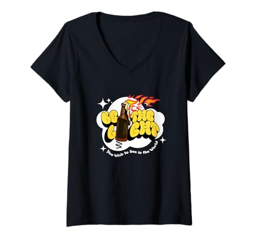 Damen Sei das Licht, das du in der Welt sehen möchtest T-Shirt mit V-Ausschnitt Damen Sei das Licht, das du in der Welt sehen möchtest T-Shirt mit V-Ausschnitt von Bad Decision Club