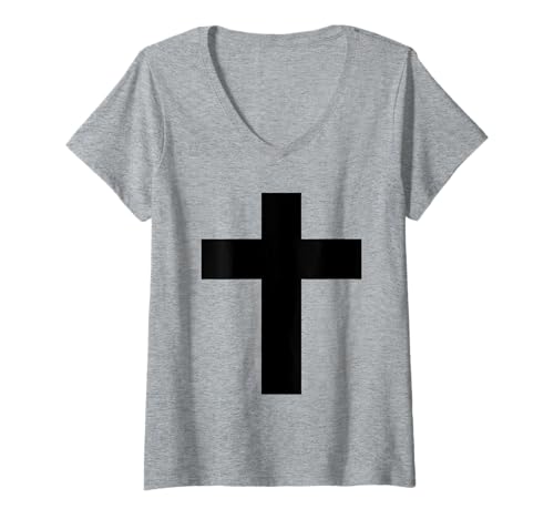 Damen Kreuz (Jesus) T-Shirt mit V-Ausschnitt von Bad Decisions Make Good Stories