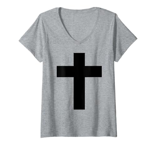 Damen Kreuz (Jesus Kreuzigung) T-Shirt mit V-Ausschnitt von Bad Decisions Make Good Stories