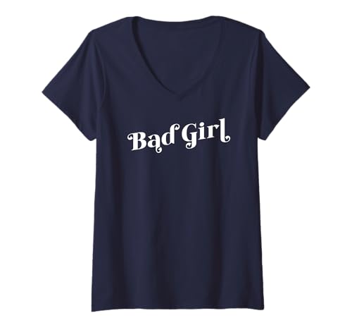 Damen BÖSES MÄDCHEN T-Shirt mit V-Ausschnitt von Bad Girl Whimsical Design Studio