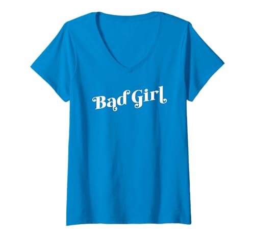 Damen BÖSES MÄDCHEN T-Shirt mit V-Ausschnitt von Bad Girl Whimsical Design Studio
