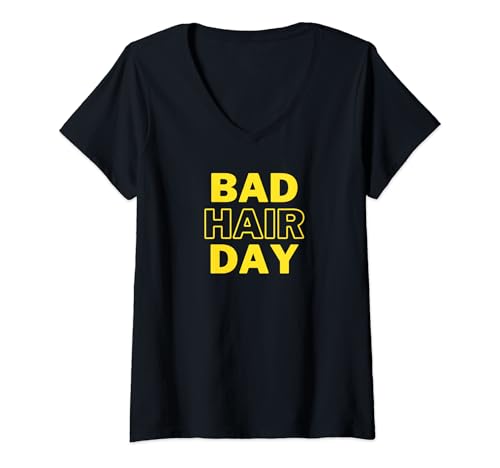 Damen Bad Hair Day T-Shirt mit V-Ausschnitt Damen Bad Hair Day T-Shirt mit V-Ausschnitt von Bad Hair Day Designs