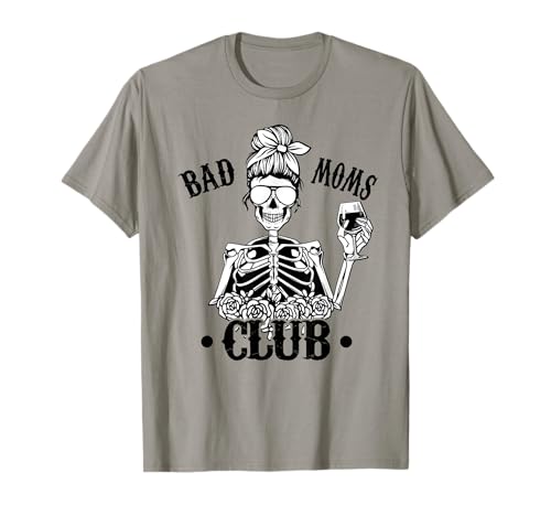 Bad Moms Club Leopard Schädel Mama Lustige Mama Muttertag Geschenke T-Shirt von Bad Mom Club Proud Member of The Bad Moms Club DNG