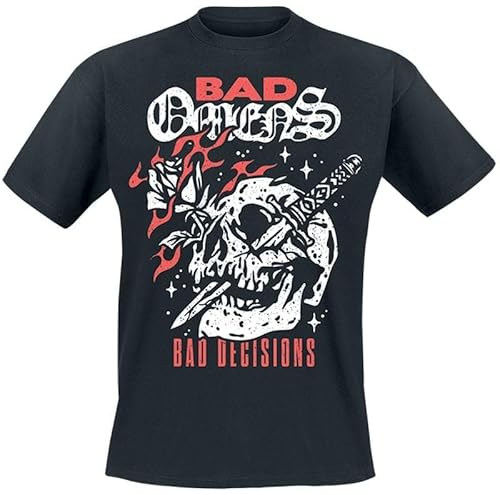 Bad Omens Bad Decision Skull with Knife Männer T-Shirt schwarz 3XL 100% Baumwolle Band-Merch, Bands von Bad Omens