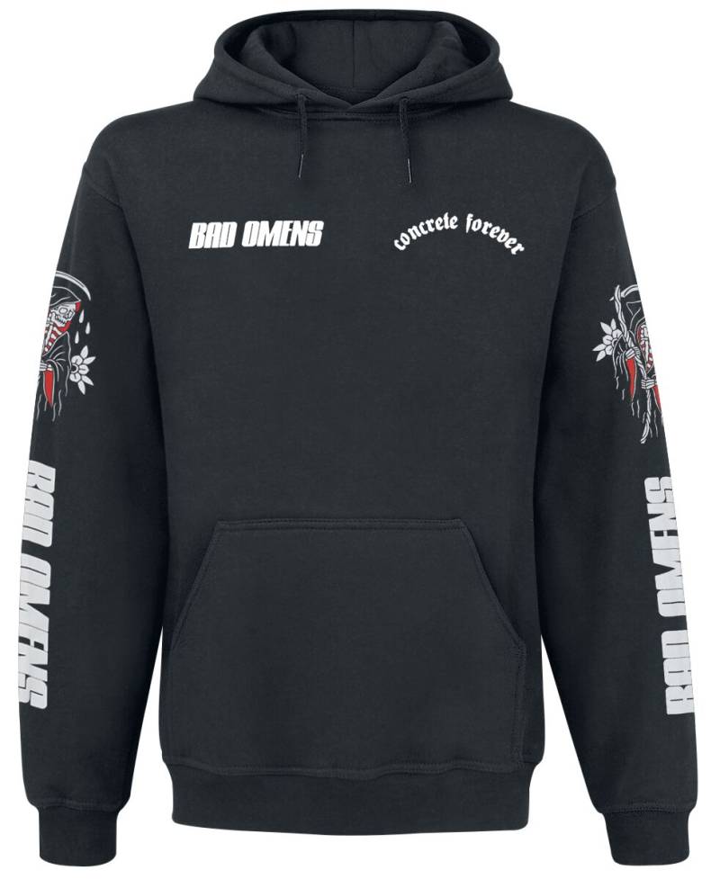 Bad Omens Kapuzenpullover - Reaper With Flowers - S bis 4XL - für Männer - Größe 4XL - schwarz  - Lizenziertes Merchandise! Bad Omens Kapuzenpullover - Reaper With Flowers - S bis 4XL - für Männer - Größe 4XL - schwarz  - Lizenziertes Merchandise! von Bad Omens