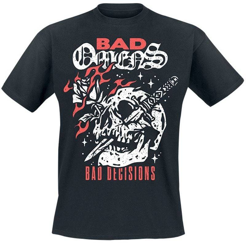 Bad Omens T-Shirt - Bad Decision Skull With Knife - S bis 4XL - für Männer - Größe L - schwarz  - Lizenziertes Merchandise! von Bad Omens