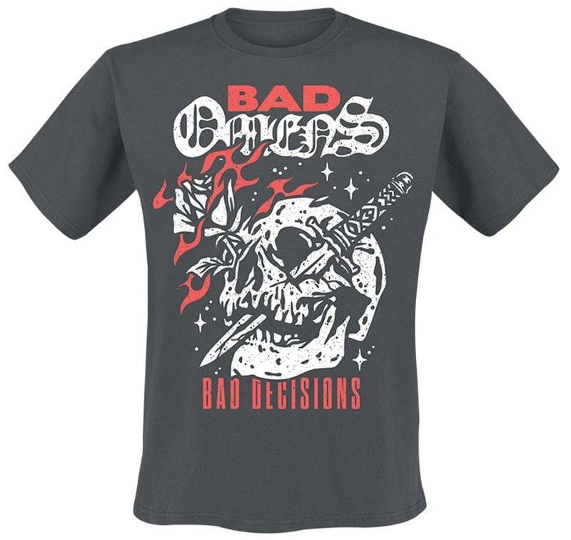 Bad Omens T-Shirt - Bad Decisions Skull - S bis 4XL - für Männer - Größe 4XL - dunkelgrau  - Lizenziertes Merchandise! Bad Omens T-Shirt - Bad Decisions Skull - S bis 4XL - für Männer - Größe 4XL - dunkelgrau  - Lizenziertes Merchandise! von Bad Omens