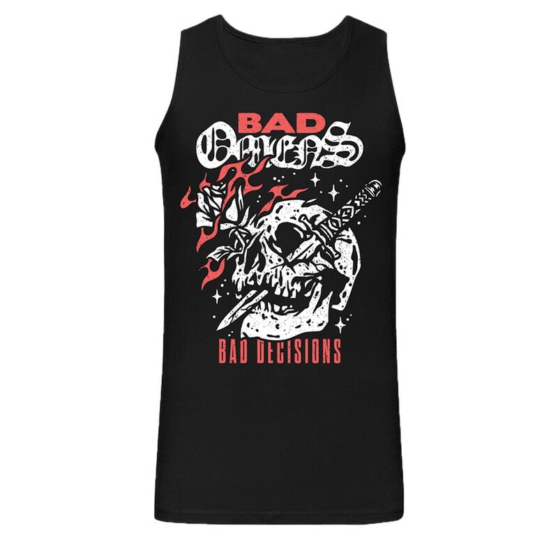 Bad Omens Tank-Top - Bad Decision Skull With Knife - S bis XL - für Männer - Größe L - schwarz  - Lizenziertes Merchandise! von Bad Omens