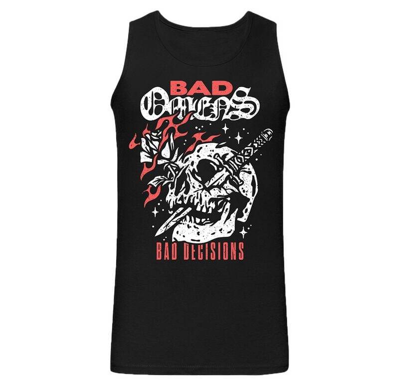 Bad Omens Tank-Top - Bad Decision Skull With Knife - S bis XL - für Männer - Größe L - schwarz  - Lizenziertes Merchandise! von Bad Omens