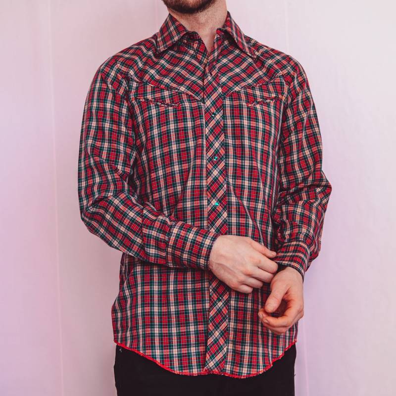 Vintage 70Er Jahre Western Perle Snap Von Tem Tex Medium von BadClass