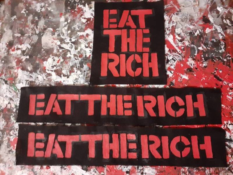 Eat The Rich Aufnäher Punk Patches Anarchist Crust Folk Handgemalter Patch Eat The Rich Aufnäher Punk Patches Anarchist Crust Folk Handgemalter Patch von BadHippieMotorCLO