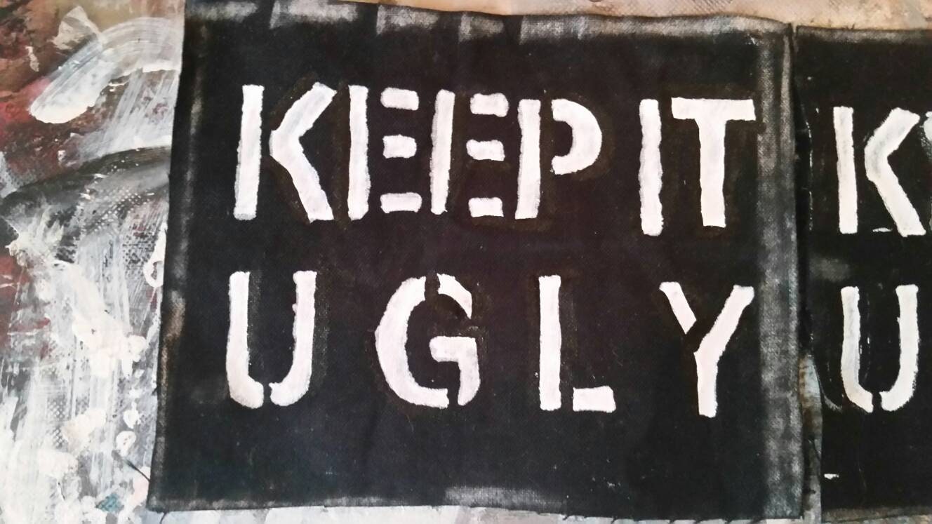 Halten Sie Es Hässlich Punk Patch Mcr Gerard Weg Frank Iero Emo Patch Handbemalt Punk Emo Goth Grunge Diy von BadHippieMotorCLO