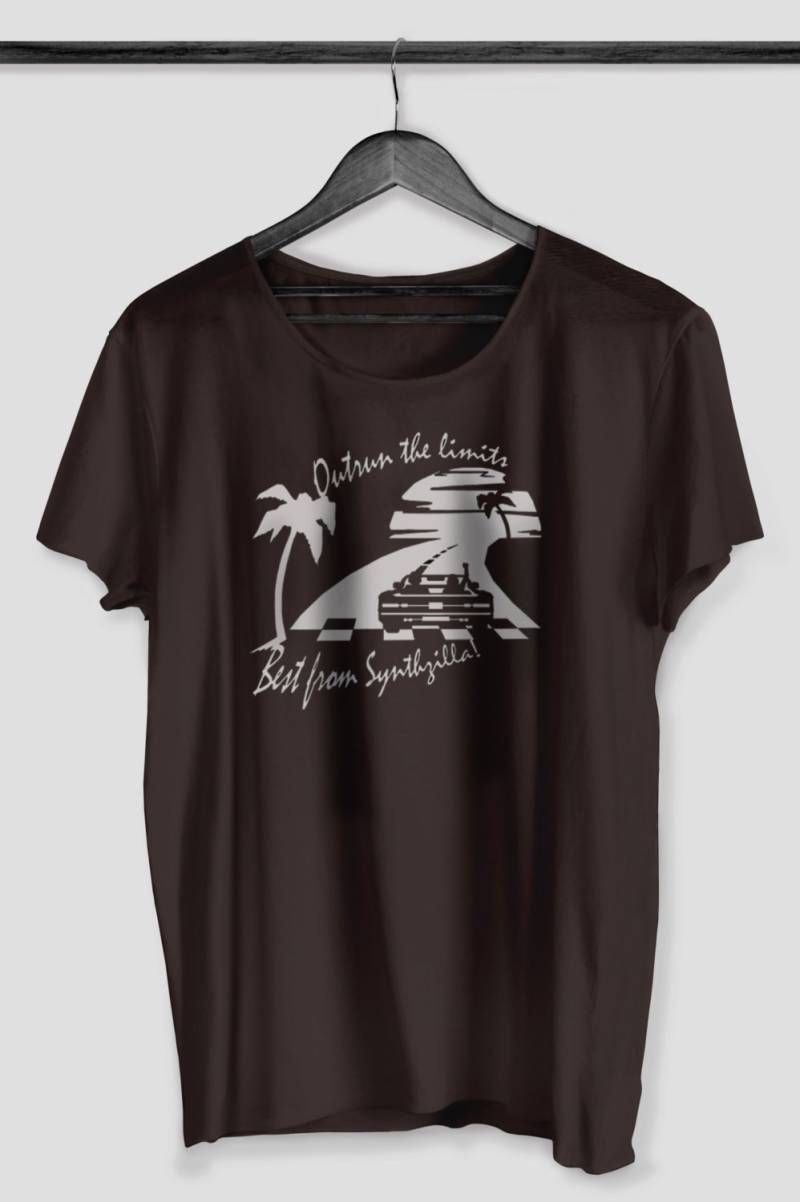 Outrun Tshirt Silber Synthzilla Outrun Tshirt Silber Synthzilla von BadTasteFactory