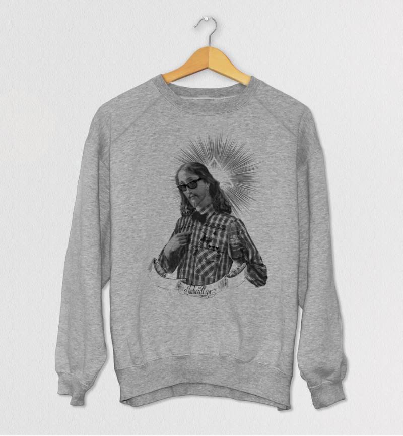 Yolo Jesus Handsiebdruck Sweatshirt von BadTasteFactory