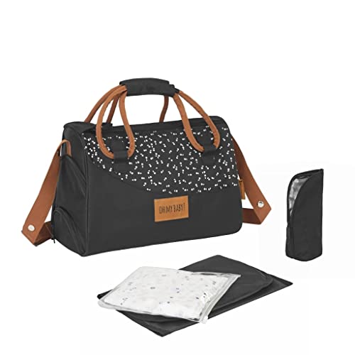 Badabulle Wickeltasche Pocketstyle Black Caramel, mit extra viel Stauraum und Innenfächern von Badabulle