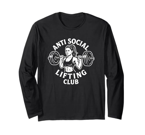 Anti-Social Lifting Club Powerlifting-Design für Frauen Langarmshirt Anti-Social Lifting Club Powerlifting-Design für Frauen Langarmshirt von Badass Barbell Society Apparel