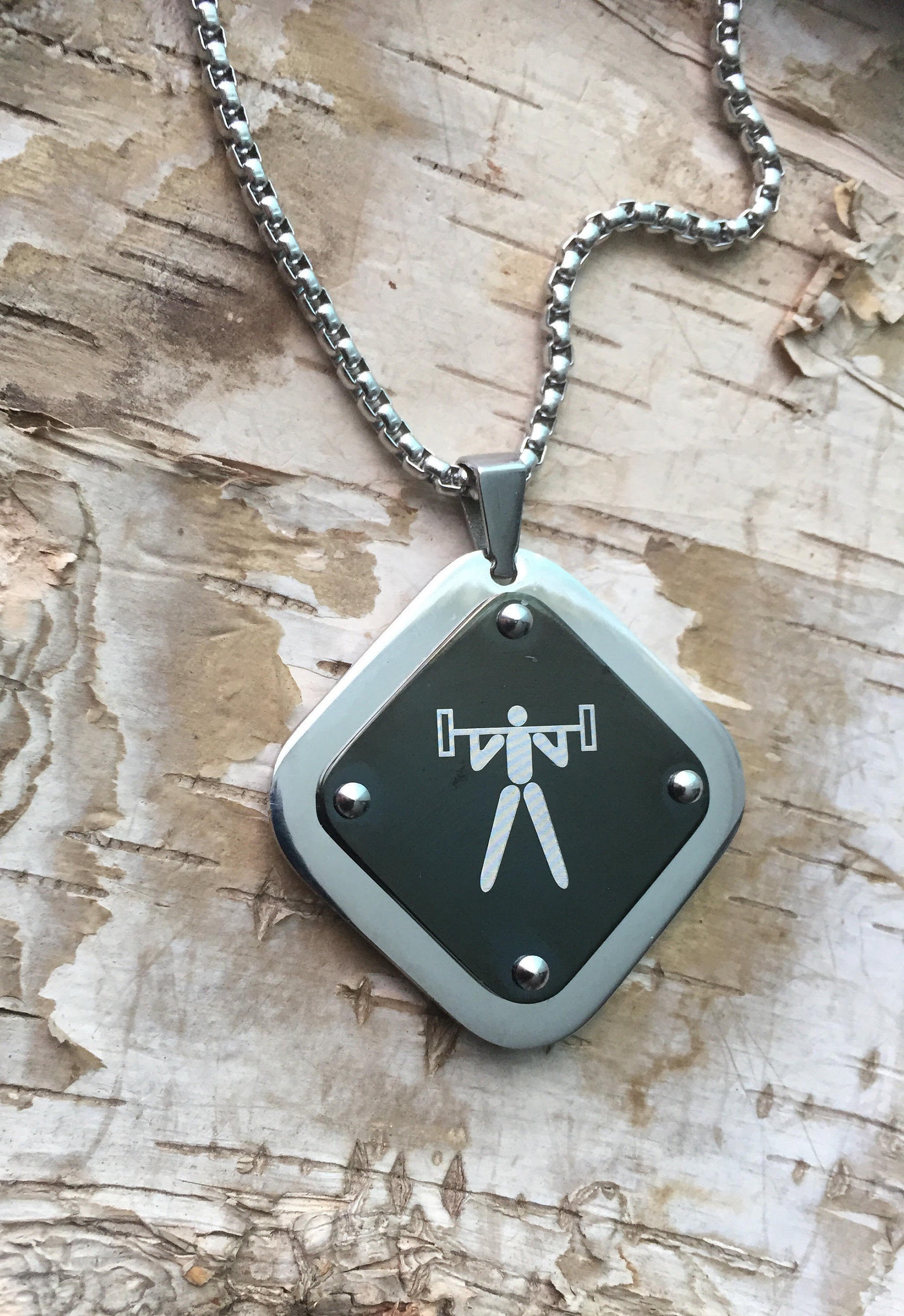 Gym Schmuck, Hantel Halskette, Fitness Sport Gewichtheber Sportler Anhänger, Herren Stark Sein von BadassjewelryToronto