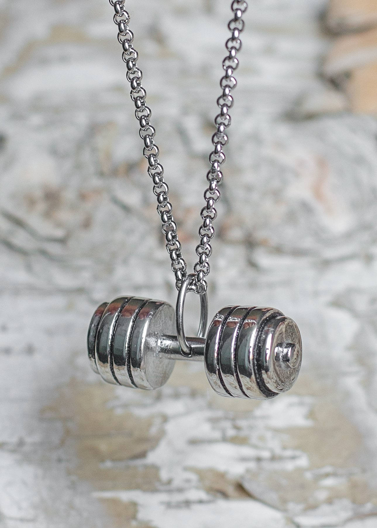 Gym Schmuck, Hantel Halskette, Fitness Übung Gewichtheben Athleten Anhänger, Schmuck Der Männer, Geschenk Für Ihn von BadassjewelryToronto