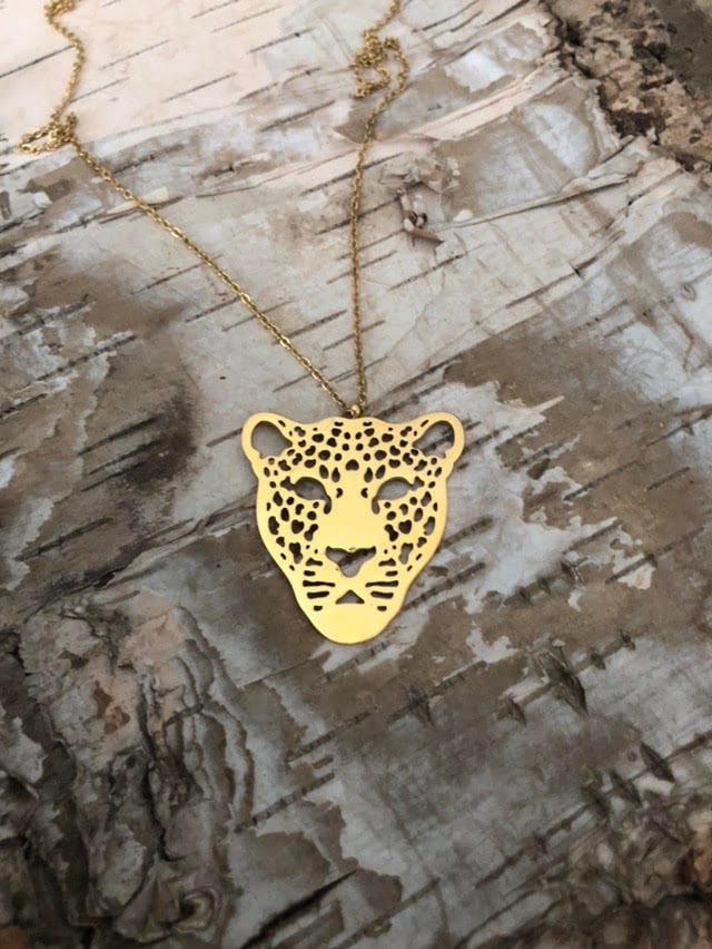 Leopard Halskette, Gepard Jaguar Frauen Tier Schmuck, Katzen Kopf Anhänger, Katzenliebhaber Geschenk von BadassjewelryToronto
