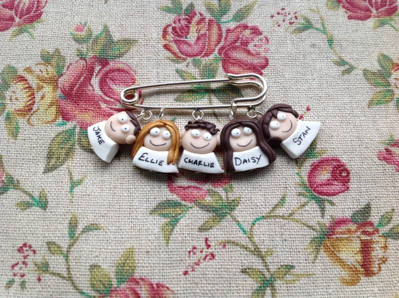 Personalisierte Stammbaum Brosche Handgemachtes Andenken von BadcatdesignByZoe