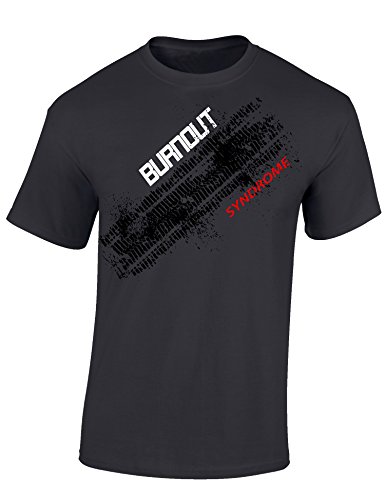 (A) Auto Tuning T-Shirt für Herren: Burnout Syndrome - Motorsport Shirt Männer - Mechaniker & Autoliebhaber Geschenke (XXL) von Baddery