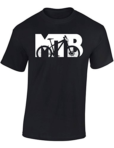 Baddery Fahrrad T-Shirt Herren : MTB - Mountainbike Shirt (Schwarz L) von Baddery