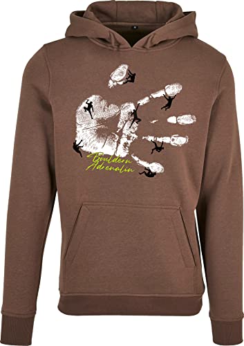 Kapuzenpullover für Herren : Bouldern Adrenalin - Kletter Kleidung Zubehör - Hoodie Outdoor Ausrüstung - Geschenk Pullover (Brown 3XL) von Baddery