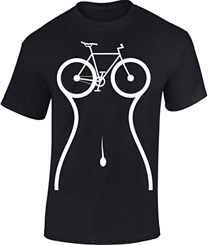 (A) T-Shirt Herren : Bicycle Body - Sport Tshirts Herren - Fun Shirts Männer (Schwarz XL) von Baddery