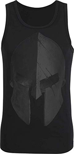 (A) Tank Top: Sparta Helm - Fitness-Studio - Sport Kleidung Männer Mann - Spartan Train Hard - Gym - Body-Building - Muscle-Shirt Unterhemd - T-Shirt - Athletic Vest - Fight (XXL) von Baddery