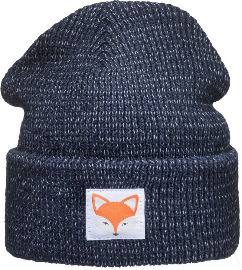 Baddery Beanie Reflektierende Mütze: "Fuchs" - Fox Tiere Wald Reflektor Sichtbarkeit,doppellagiger Strick, hochreflektierende Fasern, Patch-Motiv,One Size von Baddery