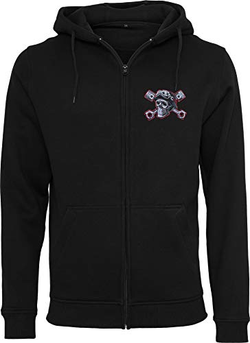 Baddery Biker Hoodie Herren : Devil Driver mit Stickerei - Sweatjacke Männer Motorrad Kapuzenjacke - Geschenk Motorradfahrer - Motorradjacke (5XL) von Baddery