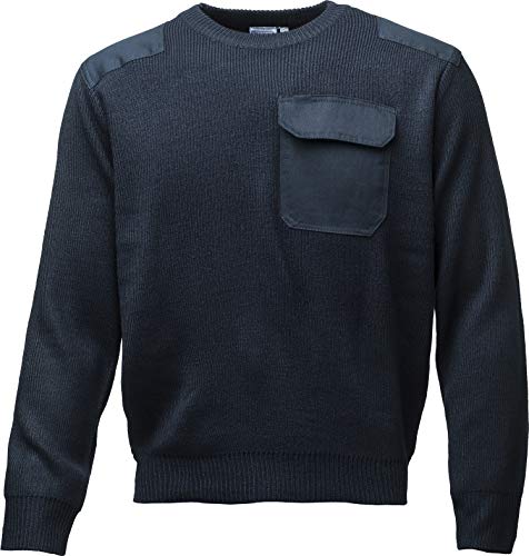 Baddery Bundeswehr Pullover - Militär Armee Kleidung Herren Männer - Navy Marine Segler - Arbeitskleidung (Blau S) von Baddery