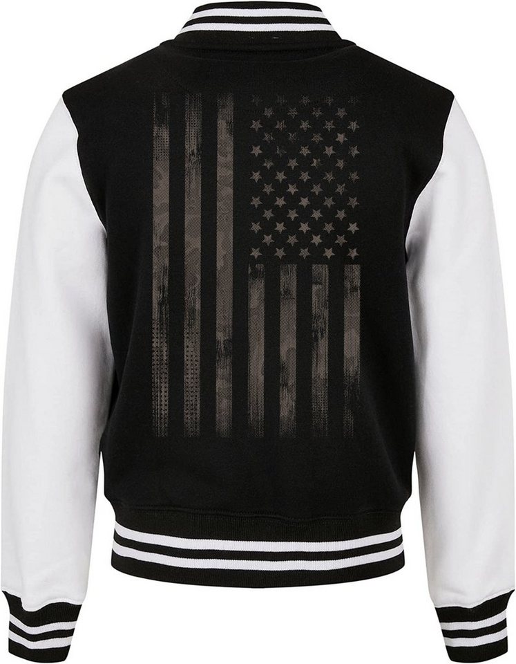 Baddery Collegejacke College Jacke : USA Flagge - Baseball Jacke - Sweat College Jacket, hochwertiger Siebdruck, Stick-Patch, auch Übergrößen von Baddery