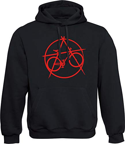 Baddery Fahrrad Pullover Herren : Anarchy Bike - Sport Pullover Herren - Mountainbike Hoodie Kapuzenpullover (4XL) von Baddery