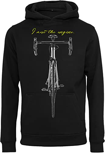 Baddery Fahrrad Pullover Herren - I am The Engine - Sport Pullover Herren - Rennrad Zubehör Hoodie Kapuzenpullover (M) von Baddery